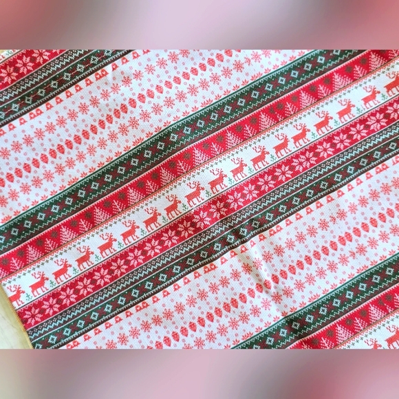 Violet Ray NYC Canvas Tote Christmas Bag w/ Festive Snowflake & Reindeer Details - Picture 3 of 11